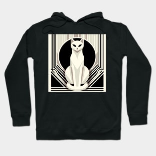 Modern Art Deco Cat - Contemporary Feline Elegance Hoodie